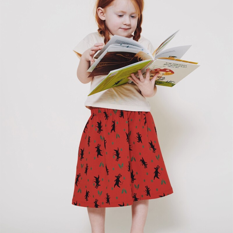 Spodniczka dziewczeca czerwona Myszki 2