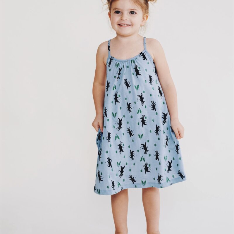 Sukienka dla dziewczynki na ramiaczkach Borowki przod