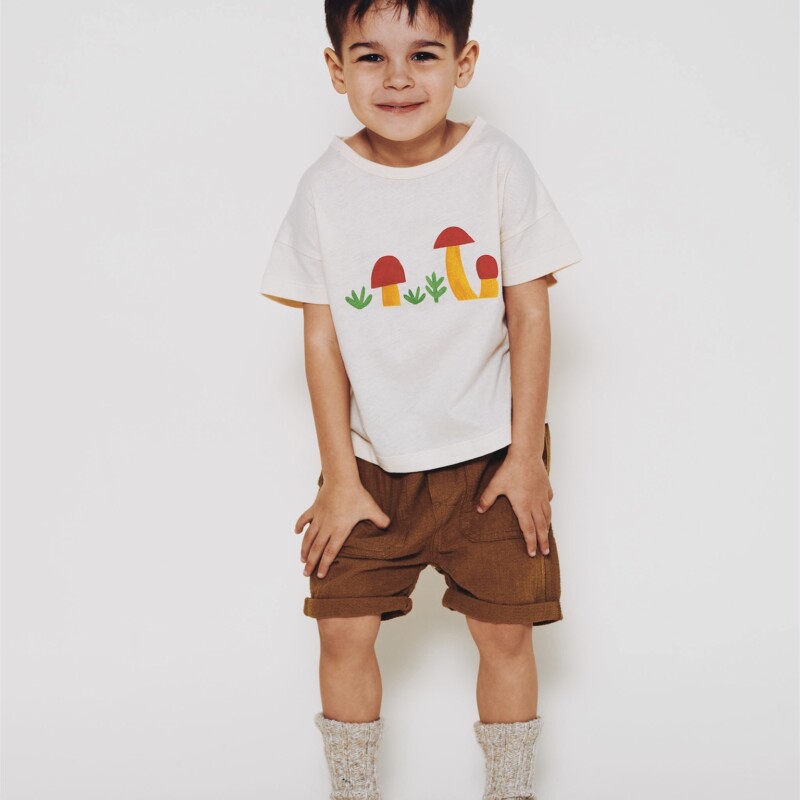 T shirt dla dziecka kremowy Grzybki 1