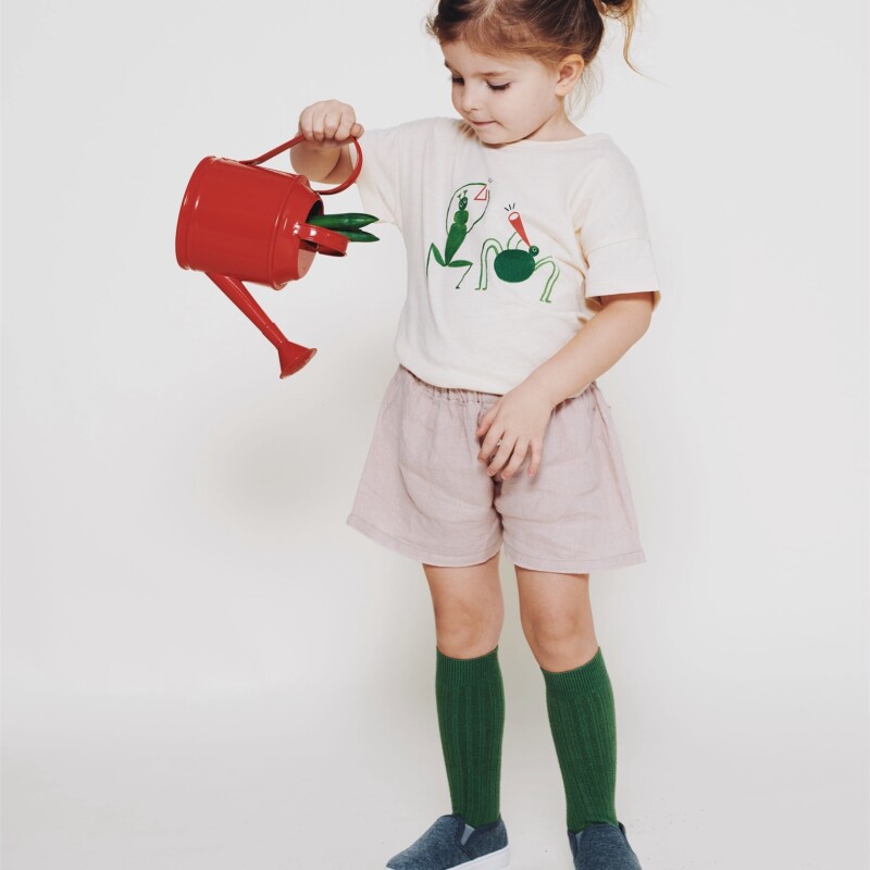 T shirt dla dziecka kremowy Pasikonik