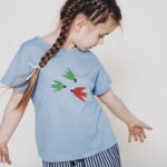 T shirt dla dziecka niebieski Jaskolki