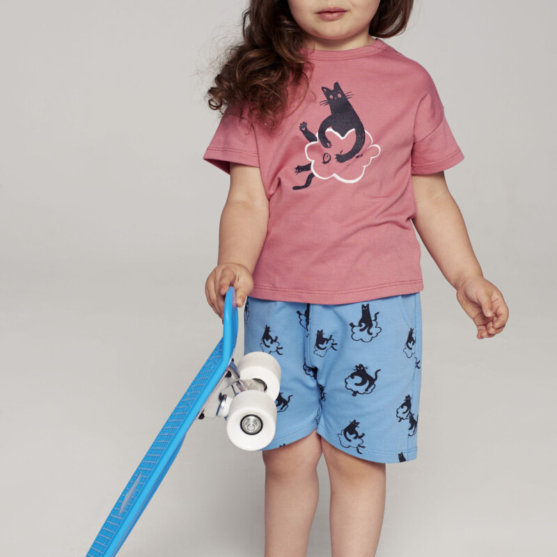 T shirt dla dziecka rozowy Kot przod scaled 1